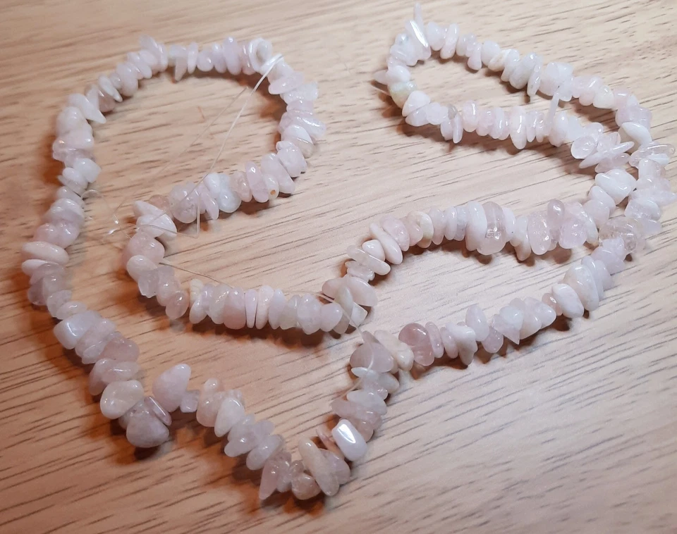 Rose Quartz polished  medium nuggets for jewellery making  67 cms strand. - Image 1 of 1