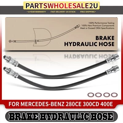 2x Manguera hidráulica de freno delantera izquierda y derecha para Mercedes-Benz 190D 190E 300D E300 Foto 1 de 4