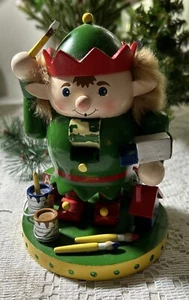 Nutcracker Village Santas Workshop Painting Elf 2002 Vintage Rare Find EUC - Picture 1 of 11