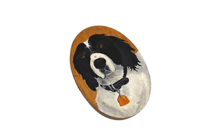 Caja coctelera vintage con perro pintado a mano por F.O. Merz - Imagen 1 de 7