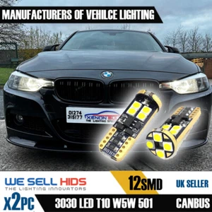2x T10 501 12 SMD VAUXHALL CORSA SIDE LIGHTS LED CANBUS ERROR FREE UK SELLER - Picture 1 of 9