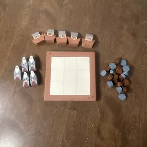 Wood Carved Noah’s Arc Tic Tac Toe Travel Game - Picture 1 of 5