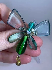 Dragonfly Beads & Wire Hand Crafted Vintage Silver Brooch Pin M-3354 - Picture 1 of 3