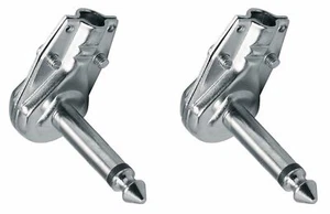 (2 Pack) PC-TJ055 1/4 6.35mm Mono TS Right Angle Guitar Plug Flat Male Connector - Picture 1 of 1