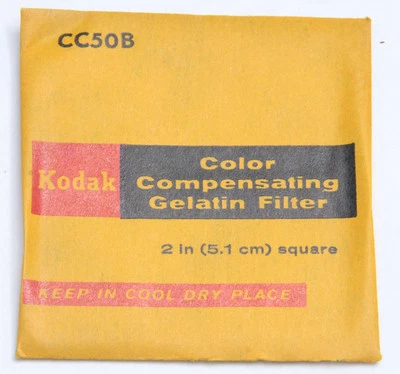 Kodak CC50B Wratten Gelatin Filter - 5.1cm 2x2" Square - SEALED V978 - Image 1 of 2