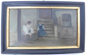 Aldo CARPI (Milano 1886-1973) Le sorelle del pittore Cesira e Margherita 1905 - Foto 1 di 14
