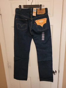 Levis 501 Original Fit Straight Button Fly Blue Jeans Mens 30x32 2008 Deadstock - Picture 1 of 9