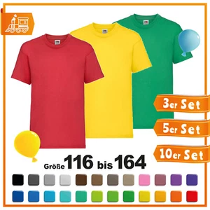 Paquete de 3, 5, 10 Fruit of the Loom Camiseta Niños Valor Peso Camiseta Niños - Imagen 1 de 21