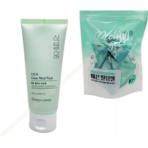 Shingmulwon Cica Clear Mud Pack 100ml/3.37 fl.oz.+Pouch Mini Peeling Gel 3gx10EA - Picture 1 of 7