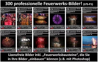 300 Lizenzfreie Profi-Bilder Feuerwerk/Silvester Photoshop Royalty Free UVP360,- - Bild 1 von 4