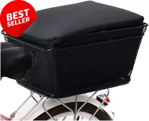 Bike Basket, Rear, Waterproof, Large Capacity, Metal, Rain Cover - Picture 1 of 12