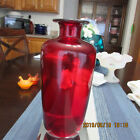 BEAUTIFUL RED TIARA GLASS TALL VASE    RUBY RED  10 1/2 TALL