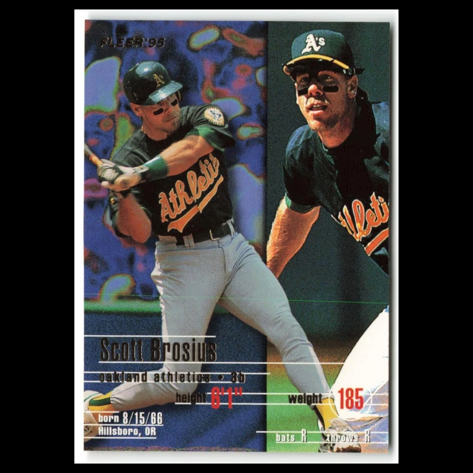 Scott Brosius #242 1995 Fleer Oakland Athletics Baseball Card MLB NM - Image 1 of 3