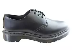 Brand New Dr Martens 1461 Mono Black Smooth Lace Up Comfortable Unisex Shoes - Picture 1 of 7