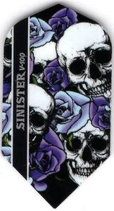 Skulls And Purple Roses Slim Dart Flights: 3 pro Set - Bild 1 von 4