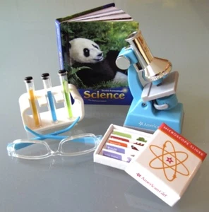 American Girl Puppe Wissenschaft Labor Set mit Mikroskop Objektträger Schutzbrille Schule - Bild 1 von 8