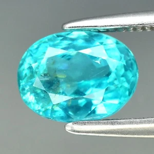 π 1.19ct Oval Natural Neon Green Blue Apatite - Unheated (Paraiba-like Color) - Picture 1 of 4
