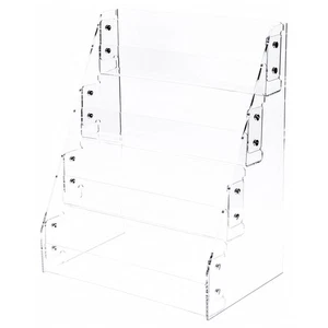 Plymor Espositore per biglietti di auguri in acrilico a 4 livelli, 14,25" L x 9,5" P x 17,75" H - Foto 1 di 1