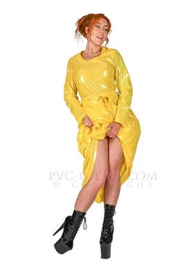 PVC Plastic Vinyl ladies full length dress PVC Fetish Plastic PVC role play - Image 1 of 4
