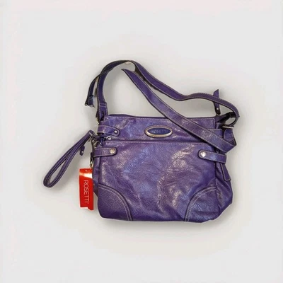 Bolso Bandolera Rosetti Púrpura Imitación Cuero Multibolsillo Mujer Cartera Nuevo con Etiquetas Foto 1 de 4