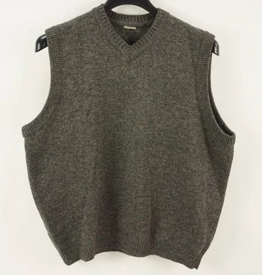 Chaleco Suéter Vintage Columbia Shetland Lana Tweed Para Hombre Grande Gris Mancha Cuello en V Foto 1 de 4