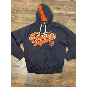 Chicago Bears NFL Hoodie Men’s M Navy Blue Orange Sweatshirt Football Pullover - Picture 1 of 7