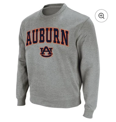 Auburn Tigers Sweatshirt Men's Colosseum Heather Gray Pullover Crew Neck NWT - Image 1 of 4