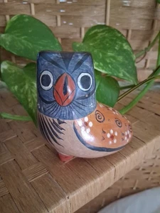 Cerámica de arte popular mexicano Tonala Owl vintage 3,5" HX 4"  - Imagen 1 de 9
