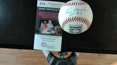 Lou Brock Autograph Signed Hall of Fame Baseball JSA (B8) St Louis Cardinals  - Image 1 of 3