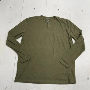 True Classic Solid Dark Green 1/4 Button Long Sleeve Shirt Mens Size XL - Picture 1 of 5