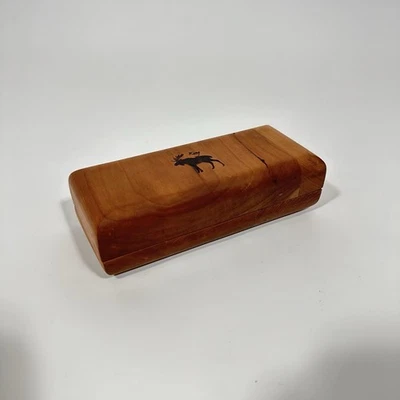 Estuche de madera artesanal para bolígrafos caja ratón rey grabado, regalo cabaña rústica Foto 1 de 4