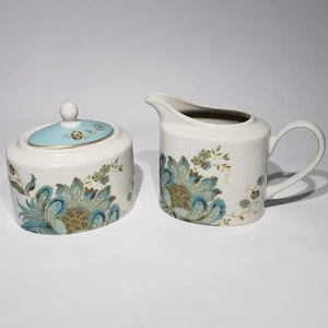 222 Fifth Eliza Spring Blue Porcelain Creamer and Sugar Bowl & Lid Discontinued - Picture 1 of 17