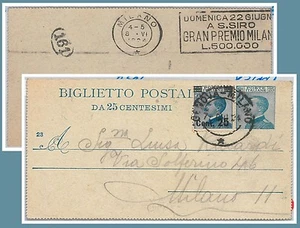 53296 - REGNO -  INTERO POSTALE con ANNULLO MECCANICO: SAN SIRO Milano 1924 - Imagen 1 de 1