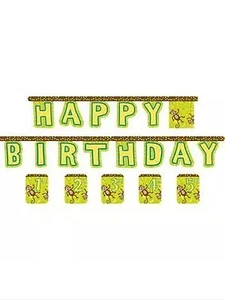 Monkeyin' Around Party Supplies Happy Birthday Banner customize - Picture 1 of 1