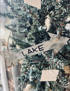 Galvanized Metal Rustic Arrow Ornament NEW **lake ornament only*** - Picture 1 of 6