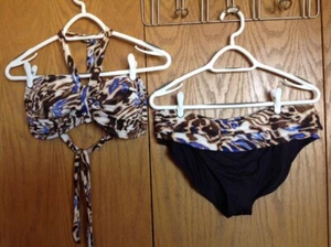 Women's Jones New York - Bikini Top & Bottom - Size 14- Animal Print - Picture 1 of 10