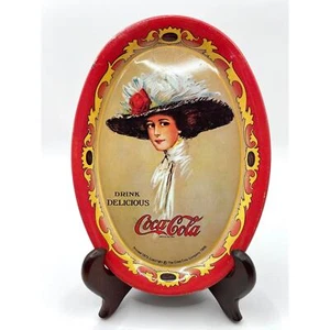 Coca Cola Company Tip Coin Tin Tray 1909 Advertisement Reproduction Printed 1973 - Picture 1 of 10