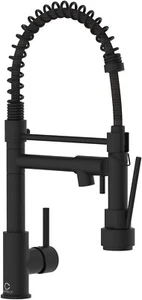 Black Kitchen Mixer Tap Modern Sink Taps with 360° Pull Out Spout Single Lever - Picture 1 of 4