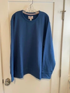 NIB LANDS END Evening Blue FRENCH TERRY Crewneck PULLOVER Men XXL /Women 3XL $49 - Picture 1 of 8