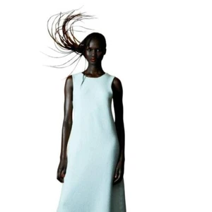 ZARA 100% WOOL DRESS WITH TIE BACK 339.00 VILLAGE ECRUE SIZE M | 2893/132 - Picture 1 of 5