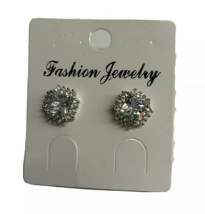 Fashion Jewelry Small squares Pierced studs Crystals Women Earrings - Picture 1 of 3