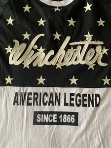 Winchester The American Legend Black White Stripe Stars Unisex Sz Lg - Picture 1 of 9