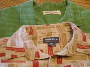 2 Tommy Bahama Silk n Woolrich Hawaiian Shirt Vtg Hawaii Lot - Picture 1 of 12