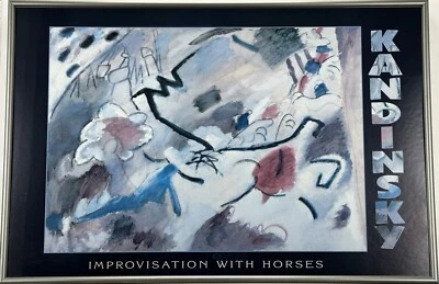 Wassily Kandinsky Improvisation with Horses Poster Print Framed 24x36 Abstract - Image 1 of 4