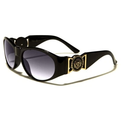 Gafas de sol Kleo negras lentes acento dorado marco ovalado tonos de moda clásicos Foto 1 de 4