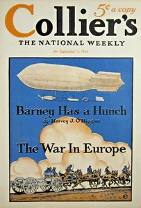 WWI Dirigible Airship Colliers Magazine Early Days Great War September 5, 1914 - Picture 1 of 12