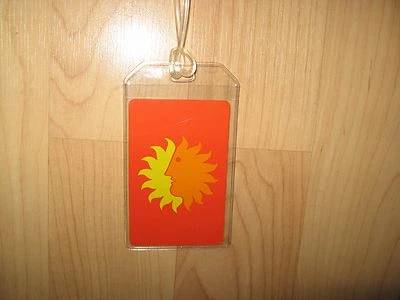 Etiqueta de equipaje National Airlines - Etiqueta de maleta de tarjetas de juego con logotipo de sol NAL de colección Foto 1 de 3