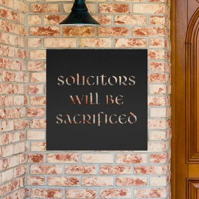 No Soliciting Metal Sign - No Trespassing Porch Art Multiple Colors  Sizes - Image 1 of 4