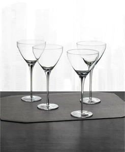 Hotel Collection Black Stem Martini Glasses, Set of 4 holds approx. 12.85oz NEW - Picture 1 of 1