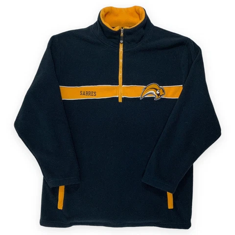 Vintage NHL Buffalo Sabres 1/4 Zip Fleece Sweater Cover